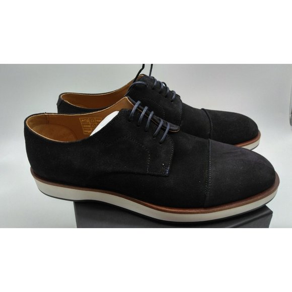 hugo boss blue dress shoes Hugo Boss Navy Logo Loafer main image 0